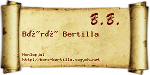 Báró Bertilla névjegykártya